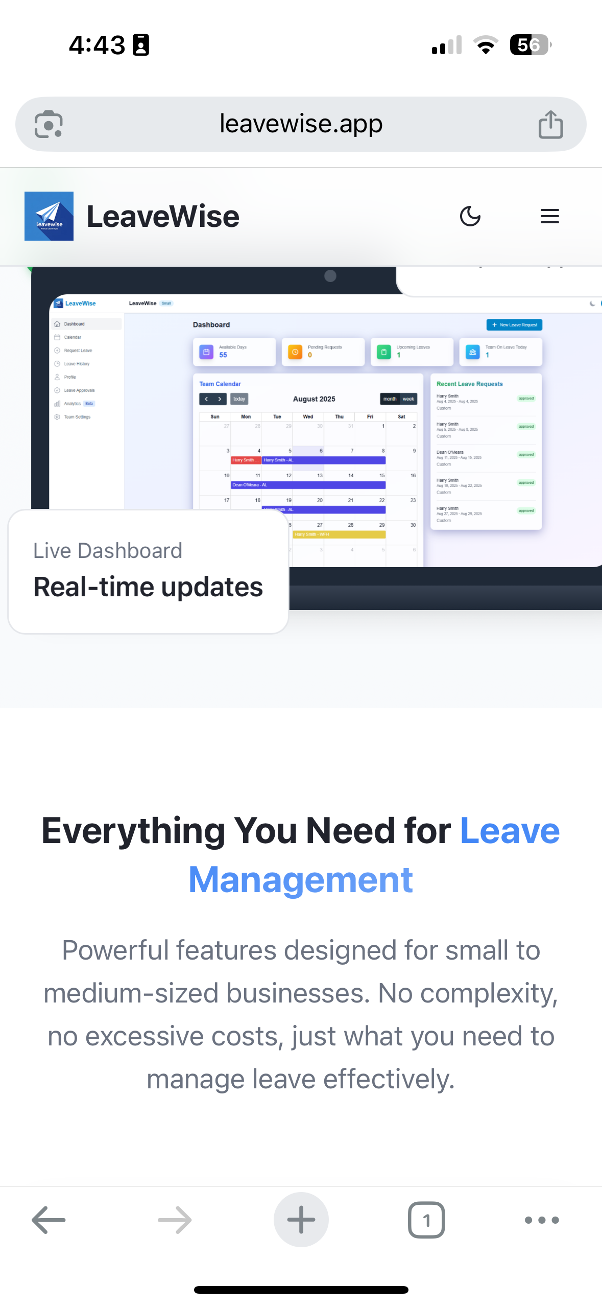 LeaveWise screenshot 2